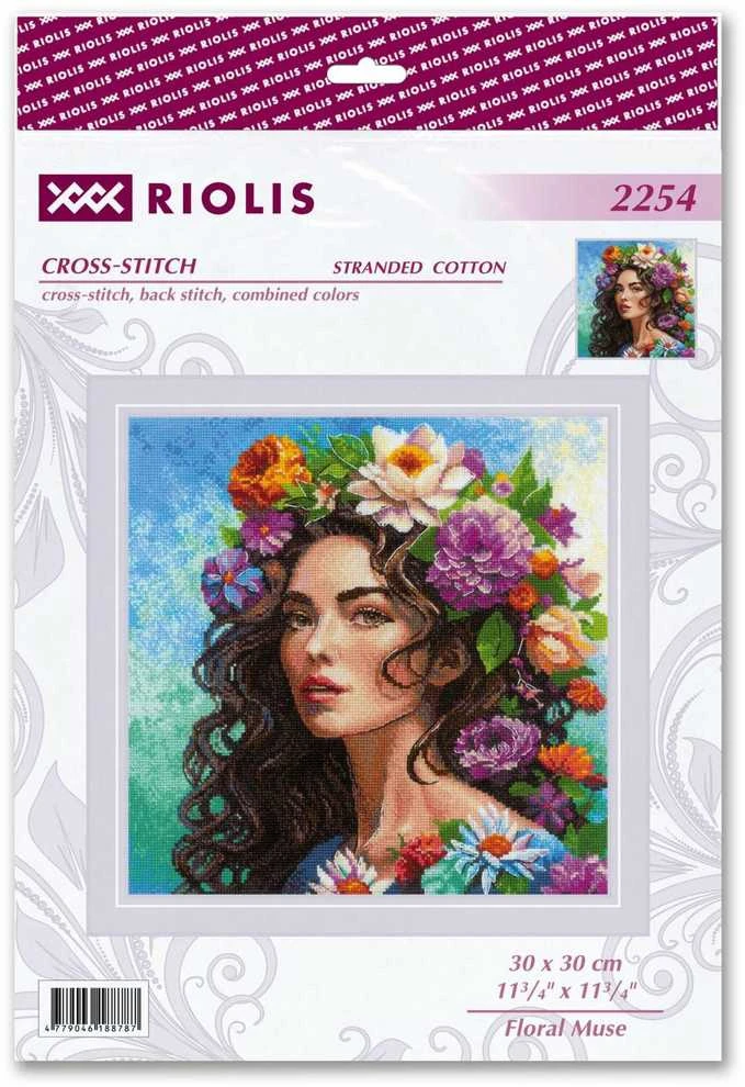 Riolis Kryželio siuvinėjimo rinkinys Floral Muse 30x30 SR2254