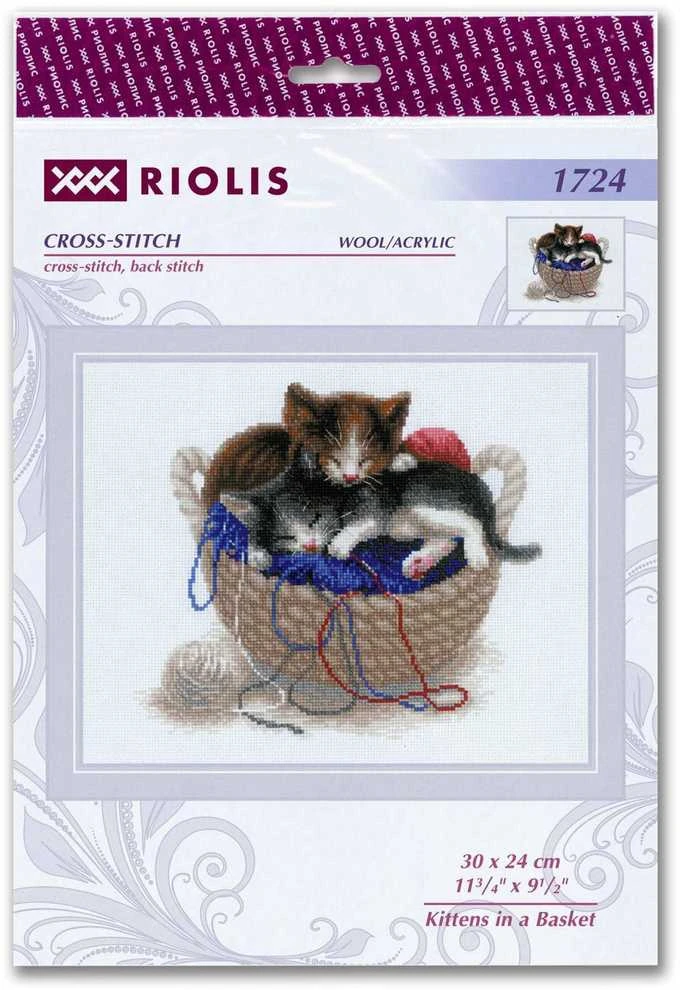 Kittens In A Basket siuvinėjimo rinkinys iš RIOLIS Nr.: 1724