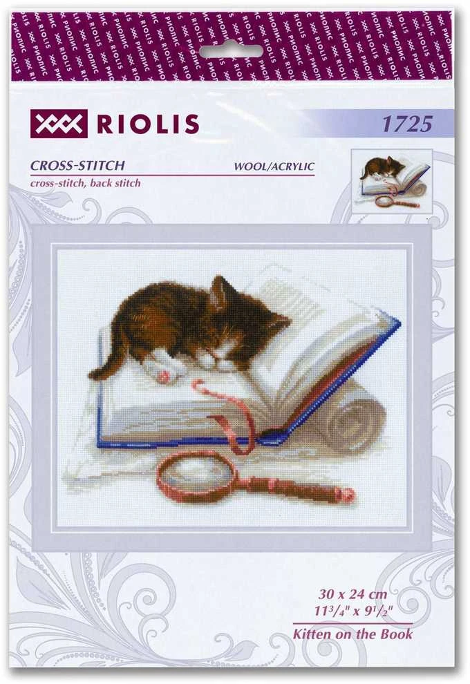 Kitten on the Book siuvinėjimo rinkinys iš RIOLIS Nr.: 1725