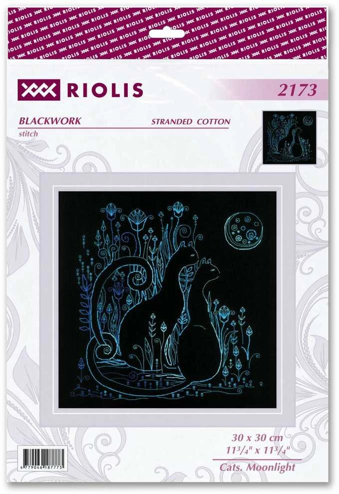 Riolis Kryželio siuvinėjimo rinkinys "Katės. Mėnulio šviesa" 30x30 SR2173