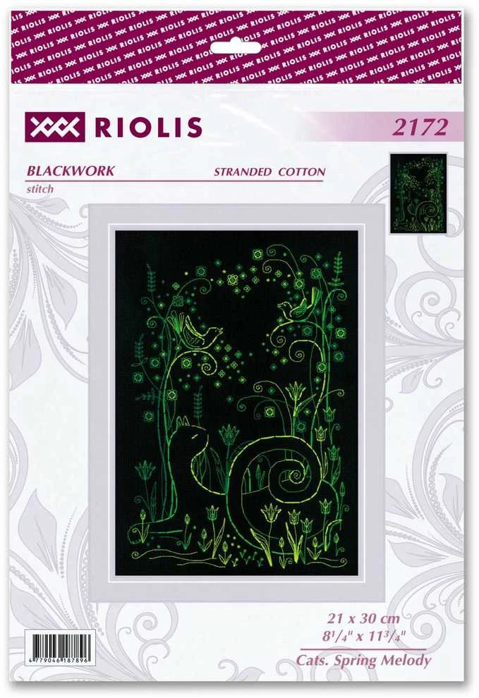 Riolis Kryželiu siuvinėjimo rinkinys "Katės. Pavasario melodija" 21x30 SR2172