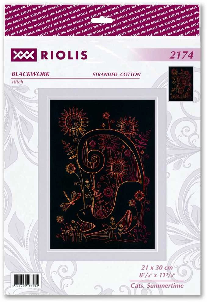 Riolis Kryželiu siuvinėjimo rinkinys "Katės. Vasara" 21x30 SR2174