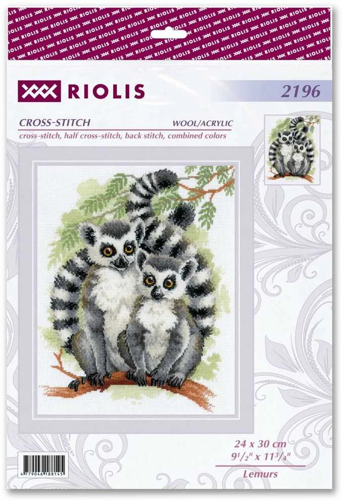 Riolis Kryželio siūlų rinkinys "Lemūrai" 24x30 SR2196