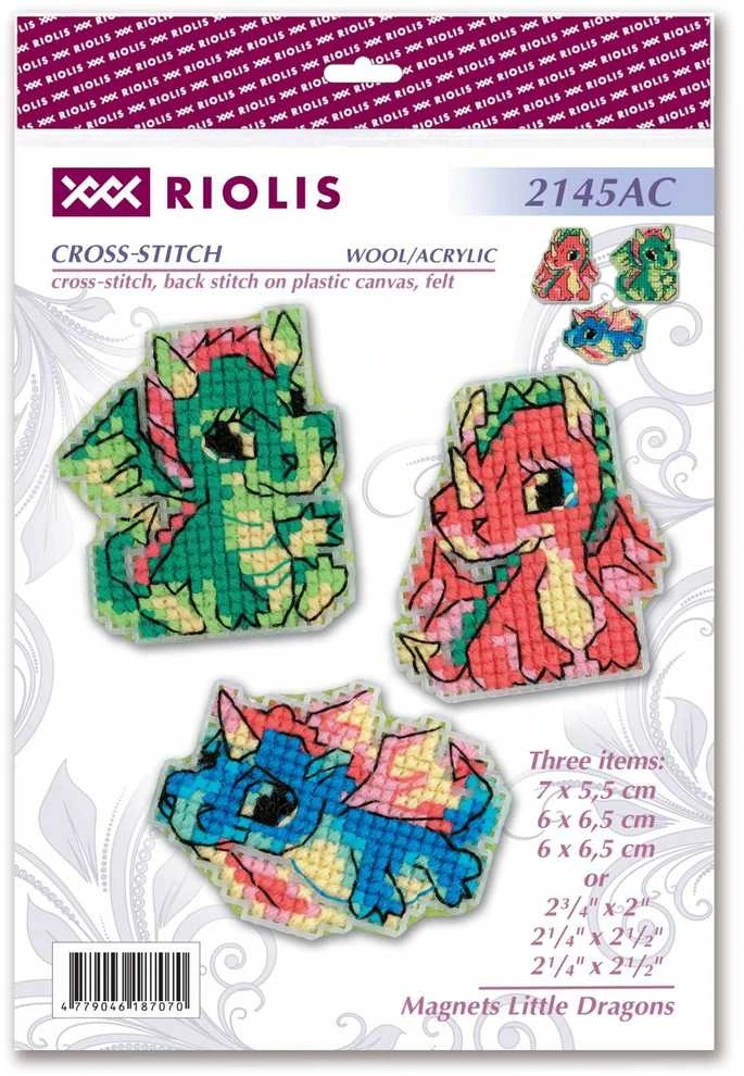 Riolis (Nebegaminamas) Kryželiu siuvinėjimo rinkinys Little Dragons SR2145AC