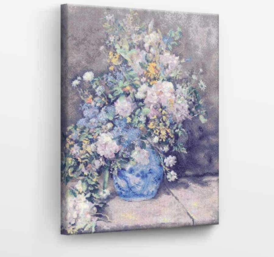 Riolis Kryželiu siuvinėjimo rinkinys "Pavasario puokštė pagal P. A. Renoir paveikslą" 40x50 SR2137