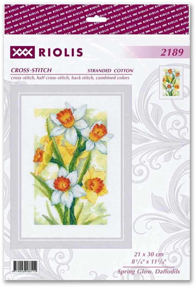 Riolis Kryželio siūlių rinkinys "Pavasario švytėjimas. Narcizai" 21x30 SR2189