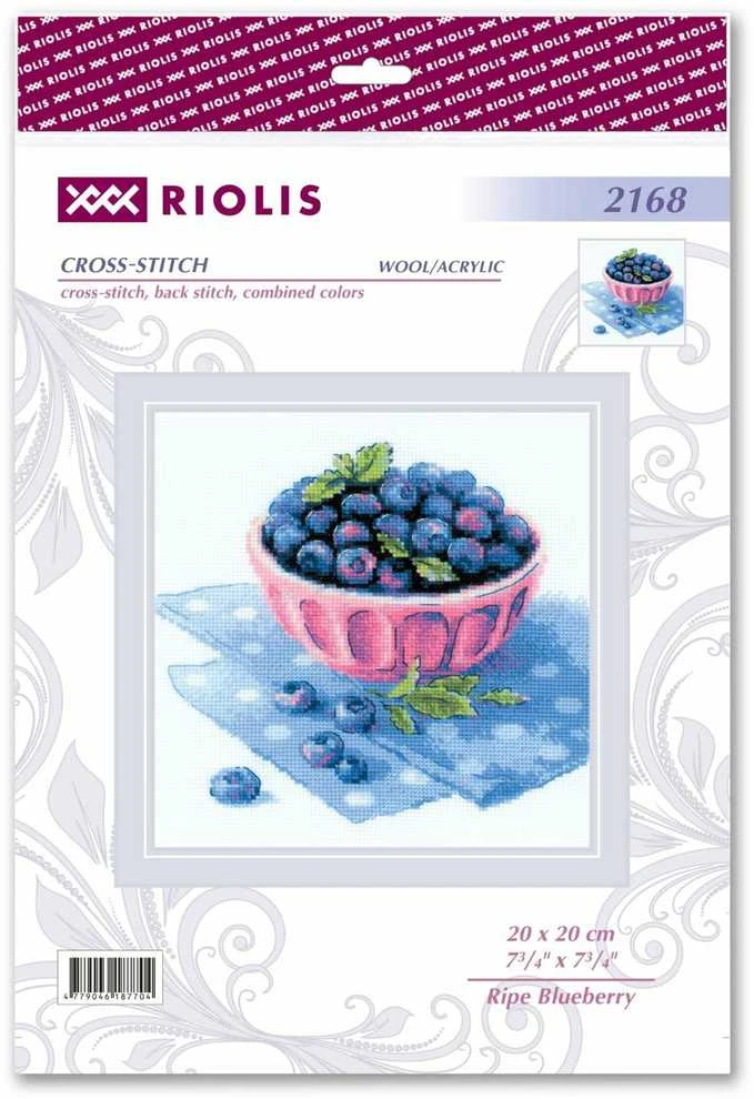 Riolis Kryželiu siuvinėjimo rinkinys „Prinokusi mėlynė“ 20x20 SR2168