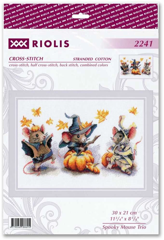 Riolis Kryželiu siuvinėjimo rinkinys Spooky Mouse Trio 30x21 SR2241