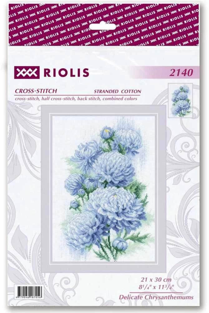 Riolis Kryželio siūlų rinkinys "Subtilios chrizantemos" 21x30 SR2140