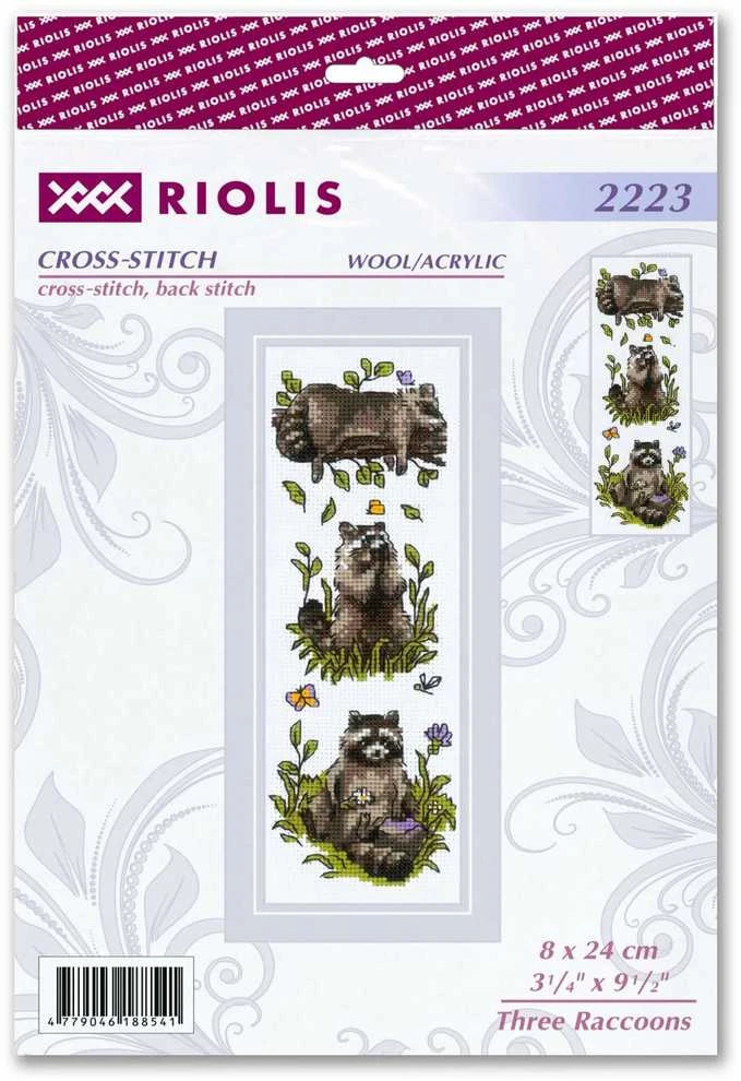 Riolis Kryželio siuvinėjimo rinkinys "Trys meškūnai" 8x24 cm SR2223