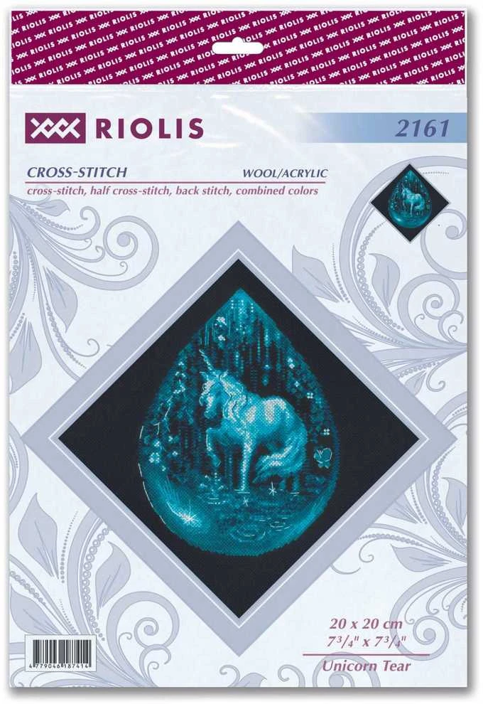 Riolis Kryželiu siuvinėjimo rinkinys „Vienaragio ašara“ 20x20 SR2161