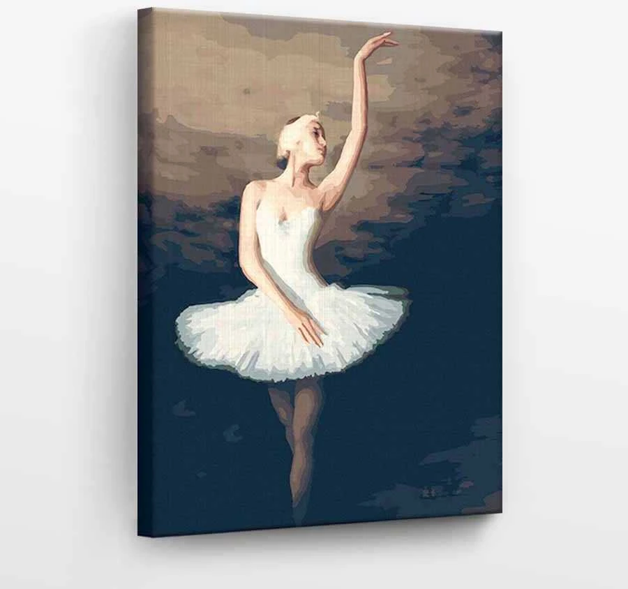 Tapyba pagal skaičius Balerina baltai 40x50 cm