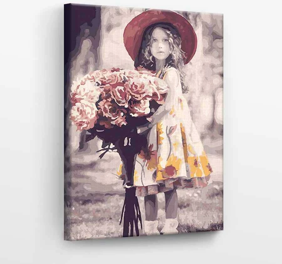 TPS Tapyba pagal skaičius Mergina su puokšte 40x50 cm