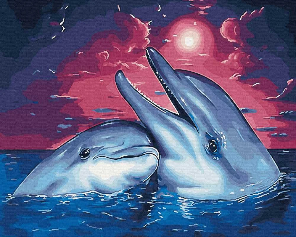 Tapyba pagal skaičius Delfinai 40x50 cm