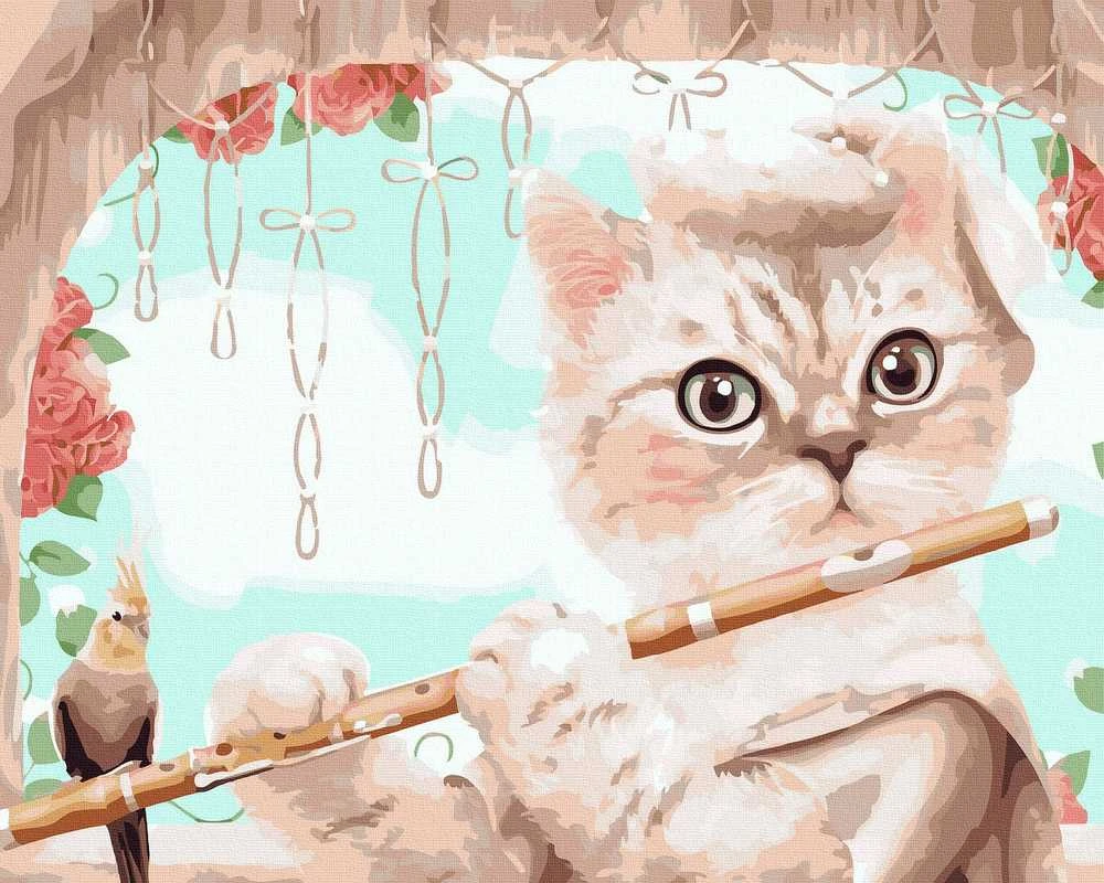 Tapyba pagal skaičius Katė ir muzika 40x50 cm