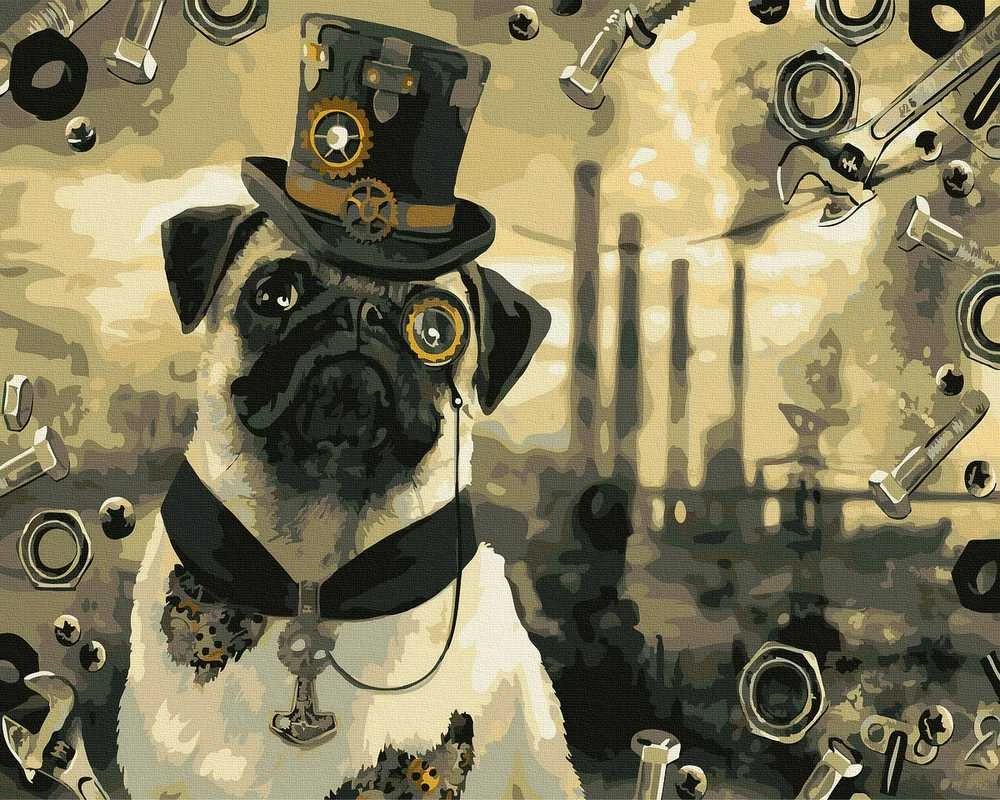 Tapyba pagal skaičius Ponas Puodelis Steam Punk stiliaus 40x50 cm