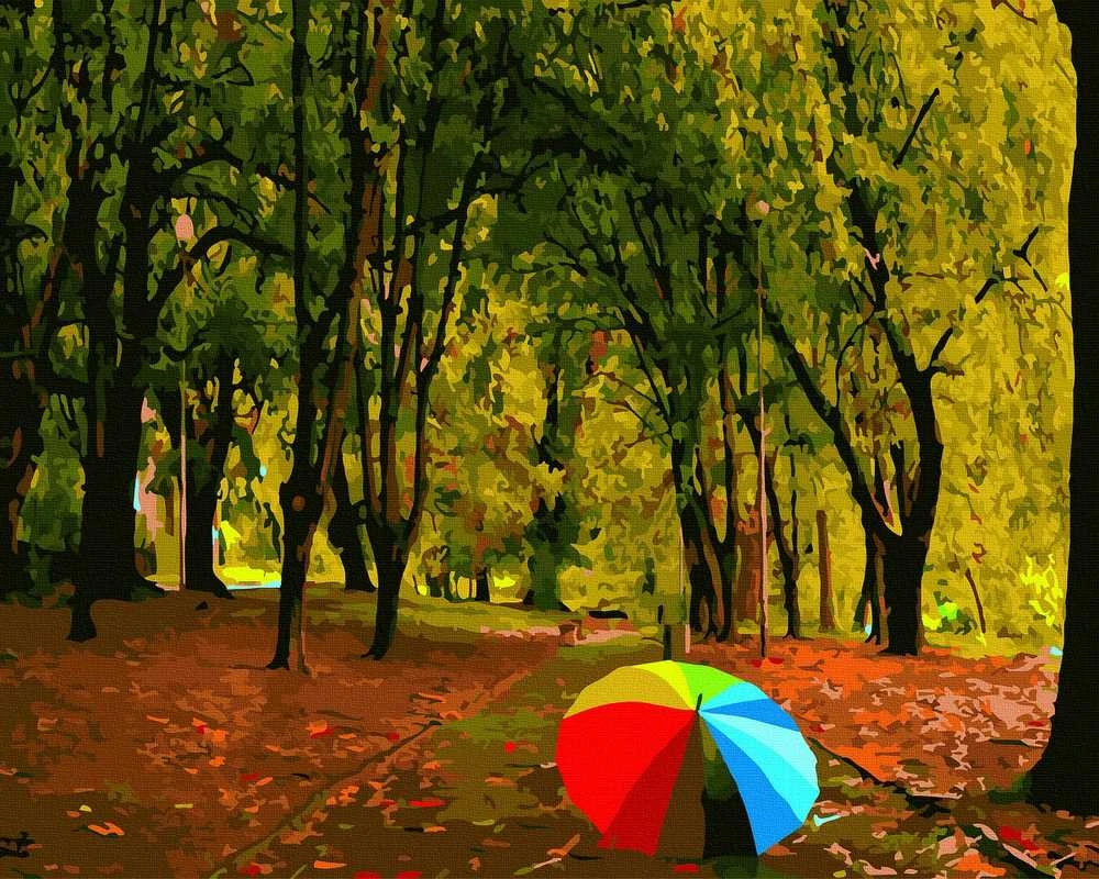 Tapyba pagal skaičius Ryškus skėtis rudenį 40x50 cm