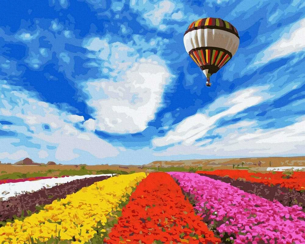 Tapyba pagal skaičius Skrydis virš tulpių lauko 40x50 cm