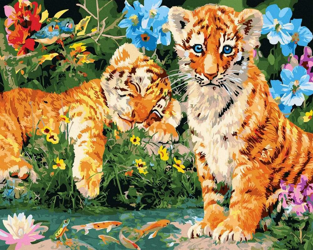 Tapyba pagal skaičius Tigrai 40x50 cm