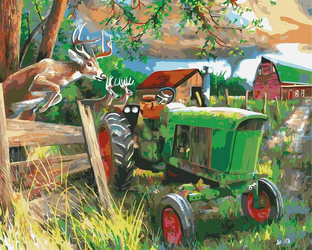 Tapyba pagal skaičius Traktorius kaime 40x50 cm
