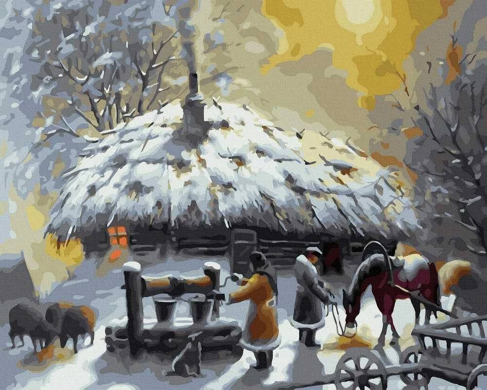 Tapyba pagal skaičius Vakaras kaime 40x50 cm