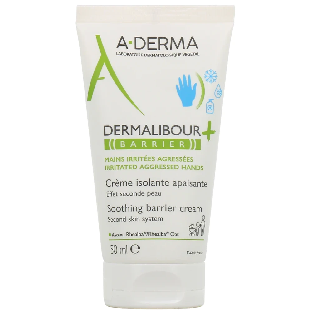 A-DERMA Dermalibour+ Barrier Soothing Barrier Kreminis raminantis veido ir kūno kremas, 50 ml