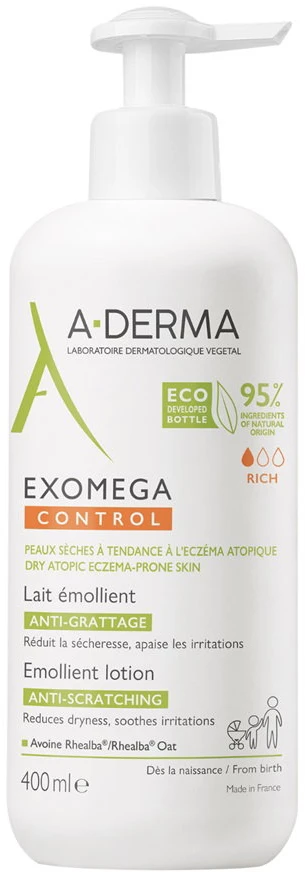 "A-Derma Exomega Control" minkštinamasis pienelis 400ml