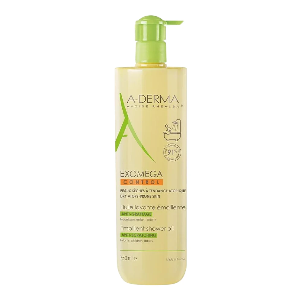 A-Derma Exomega Control minkštinamasis dušo aliejus labai sausai ir jautriai odai, 200 ml
