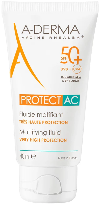 "A-Derma Protect AC" matinis skystis Spf50 + 40ml