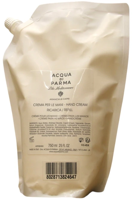 Acqua di Parma Blu Mediterraneo - Arancia di Capri maitininantis Hand Kreminis Arancia Refill, 750 ml