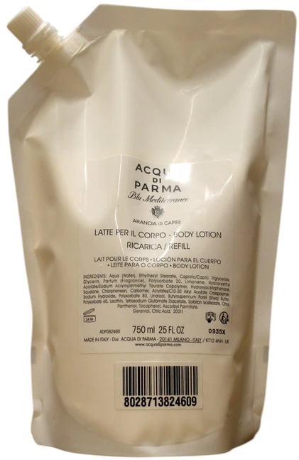 Acqua di Parma Blu Mediterraneo - Arancia di Capri Hydrating Losjonas kūnui Refill, 750 ml