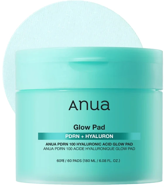 „Anua Glow Vegan Hydration“ – nulupamos pagalvėlės, skirtos naudoti ryte ir vakare. Toniko padeliai, 60 vnt.