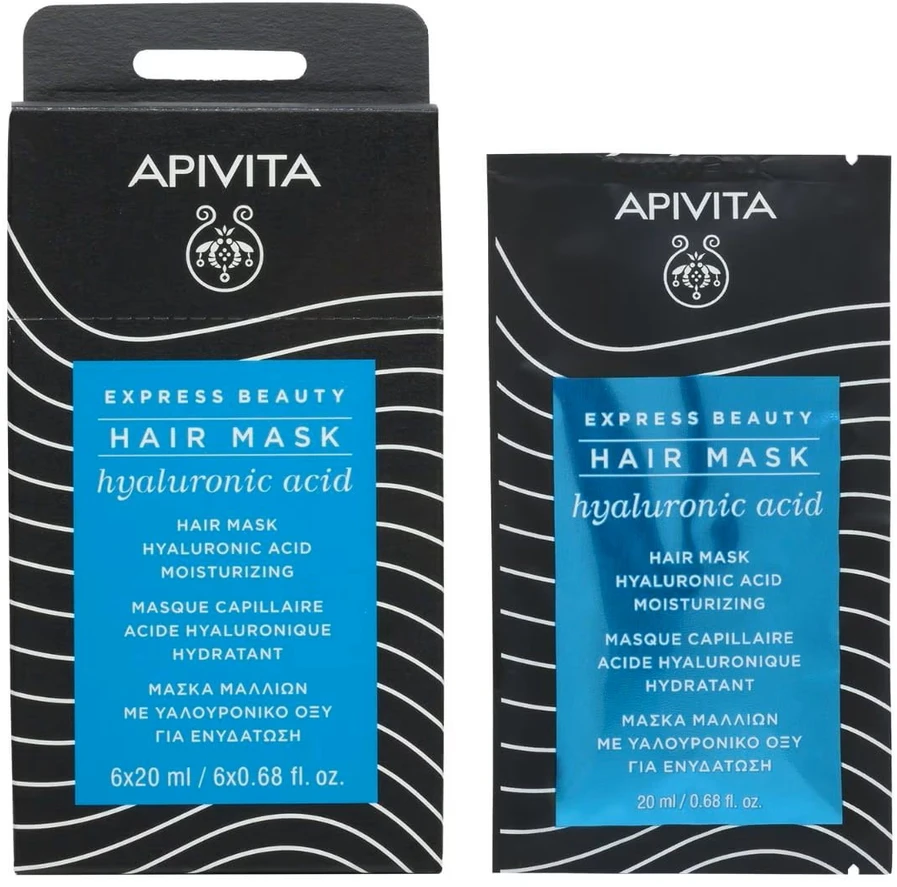 Apivita Express Beauty Hair Mask Hyaluronic Acid plaukų kaukė, 20 ml