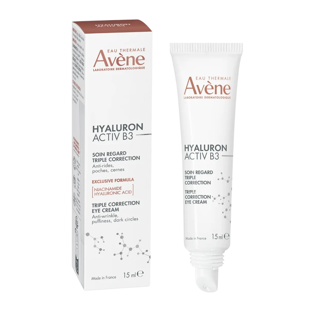 Avène Eau Thermale Hyaluron Activ B3 Triple Correction Paakių kremas trigubo poveikio koreguojantis kremas akių kontūrui, 15 ml