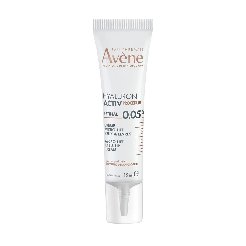 Avene Hyaluron Activ Procedura Micro Lift Eye & Lip Kreminis stangrinamasis kremas su retinaliu lūpoms ir paakiams, 15 ml