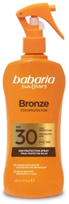 Babaria Sol Bronze Protector Solar Aloe Purškiklis SPF30, 200 ml