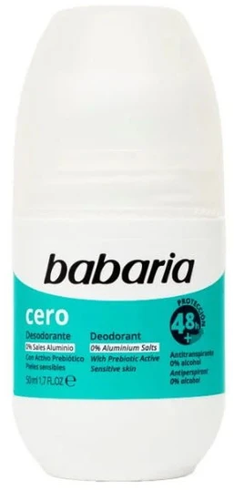 Babaria dezodorantas Roll On Zero 50ml