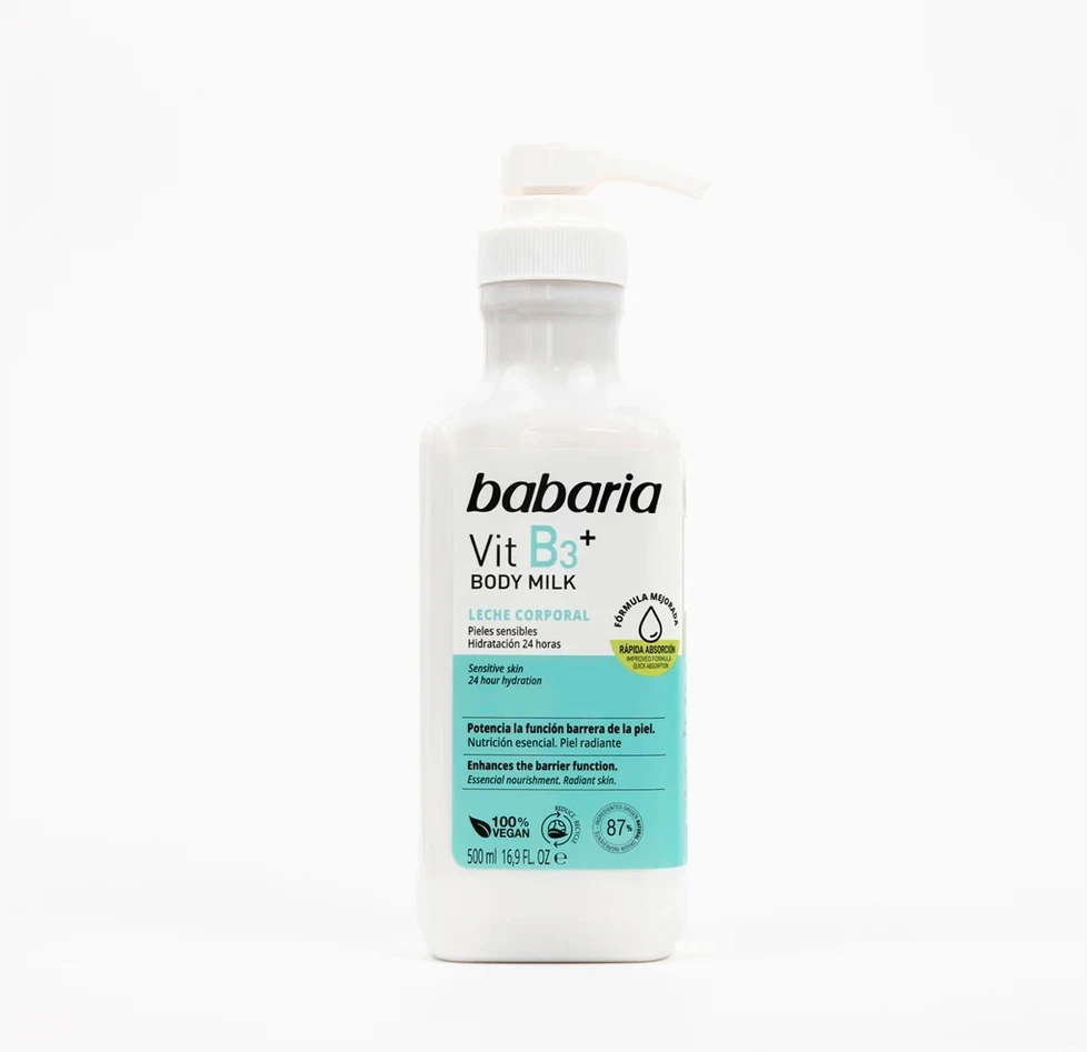 "Babaria" vitaminai B3 kūno pienelis 500ml