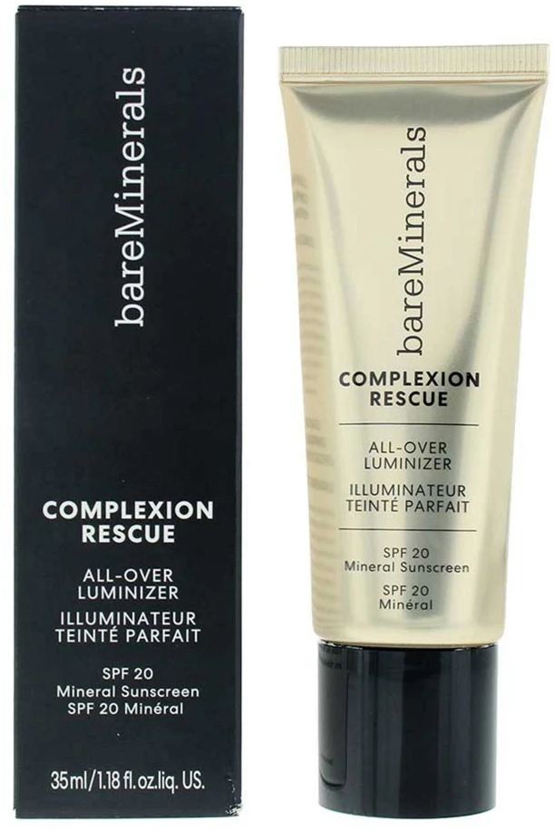 „Bare Minerals“ „BareMinerals Complexion Rescue“ šviesinantis skystas šviestuvas veidui „Copper Rose SPF 20“, 35 ml