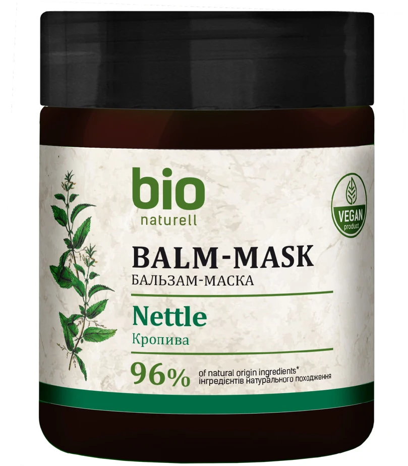 Bio Naturell dilgėlių ir pantenolio plaukų kaukė „Kreminis“, regeneruojanti, 480 ml