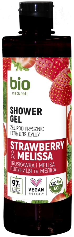 Bio Naturell Strawberry & Melissa Moisturizing Dušo želė For All Skin Types, 437 ml
