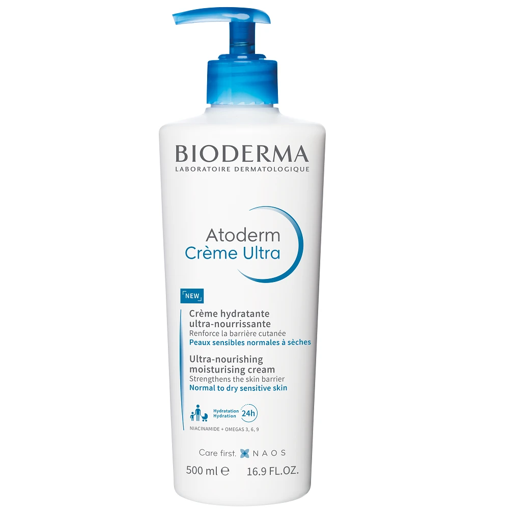 Bioderma Atoderm Crème Ultra Intensyviai drėkinantis ir maitinantis kūno kremas, 500 ml