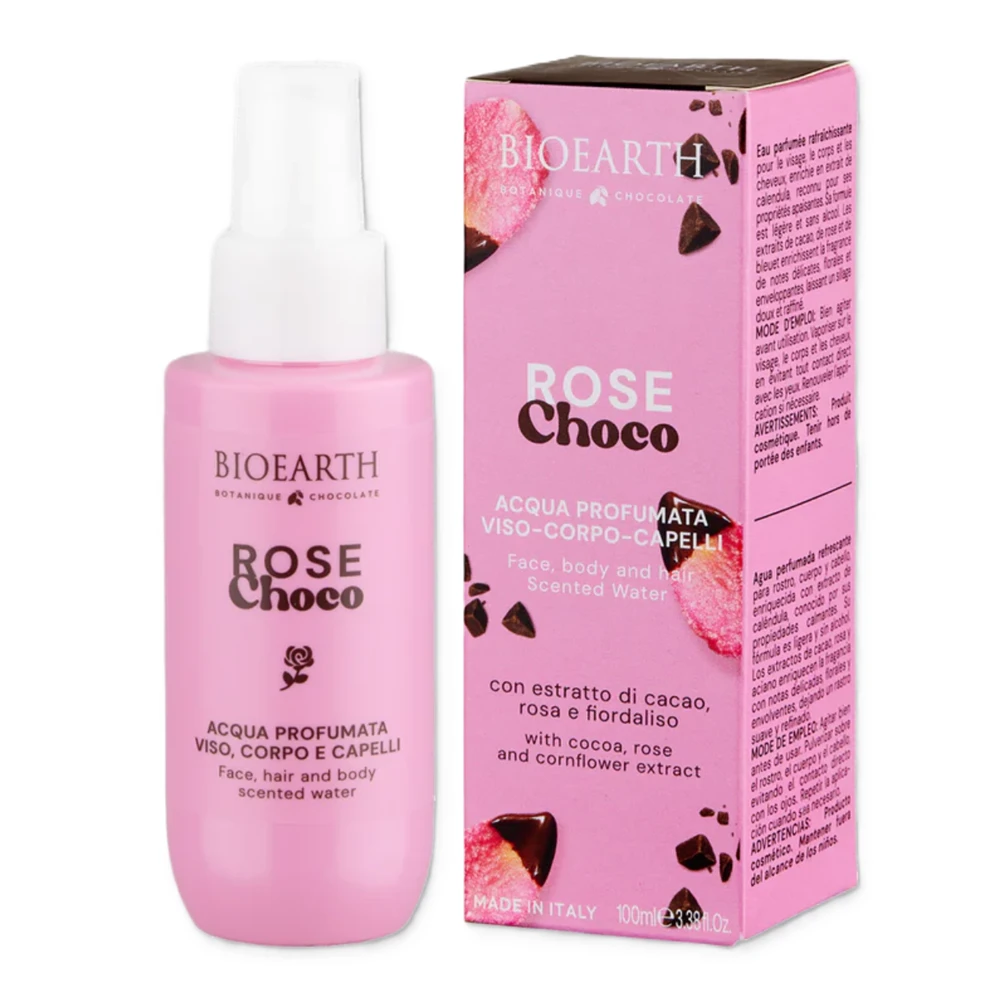 Bioearth Rose Choco Refreshing Mist Purškiklis For Body Face & Hair, 100 ml