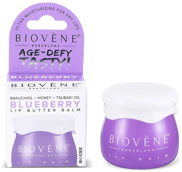 Biovene Age-Defy Tasty! Blueberry Sviestas lūpoms Balm lūpų balzamas, 8 g
