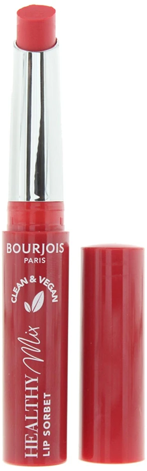Bourjois Paris Healthy Mix Clean Lip Sorbet Tonuotas lūpų balzamas, 7,4 g, spalva - 02 Red Freshing
