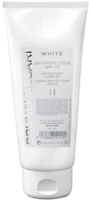 Bruno Vassari, Baltas, Apsauga nuo saulės, Day, Kreminis, For Face, SPF 15, 200 ml