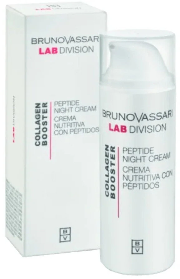 Bruno Vassari Lab Division Peptides priešsenis naktinis veido kremas, 50 ml