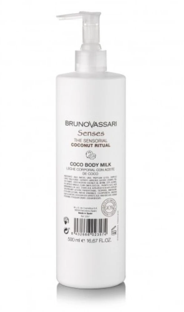 Bruno Vassari Senses drėkinamasis kūno pienelis su kokosų aliejumi, 500 ml