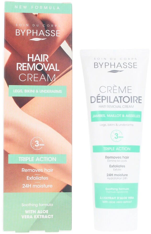 Byphasse Crema Depilatoria Extracto De Aloe Vera, 125 ml