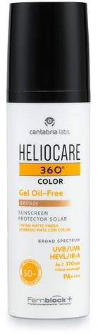 "Heliocare 360º Color Gel Oil-Free Spf50 Bronze" apsauga nuo saulės su bronziniu atspalviu 50ml